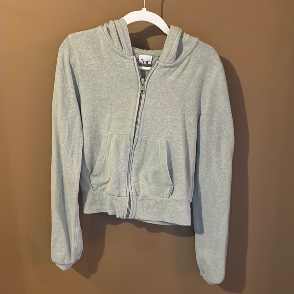 Tna Light Green Zip-Up Hoodie